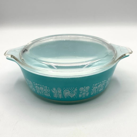 Pyrex Other - ❄️HP tonight! Pyrex Amish Butterprint Turquoise 1 Pint #471 Casserole with Lid